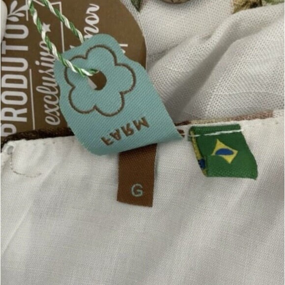 Farm Rio Dress L Ivory Floral Exotic Monkey Print Mini Brazil Tropical - Picture 3 of 12